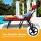 Adjustable Chaise Lounge Outdoor PE Rattan Recliner With Wheels 385lbs